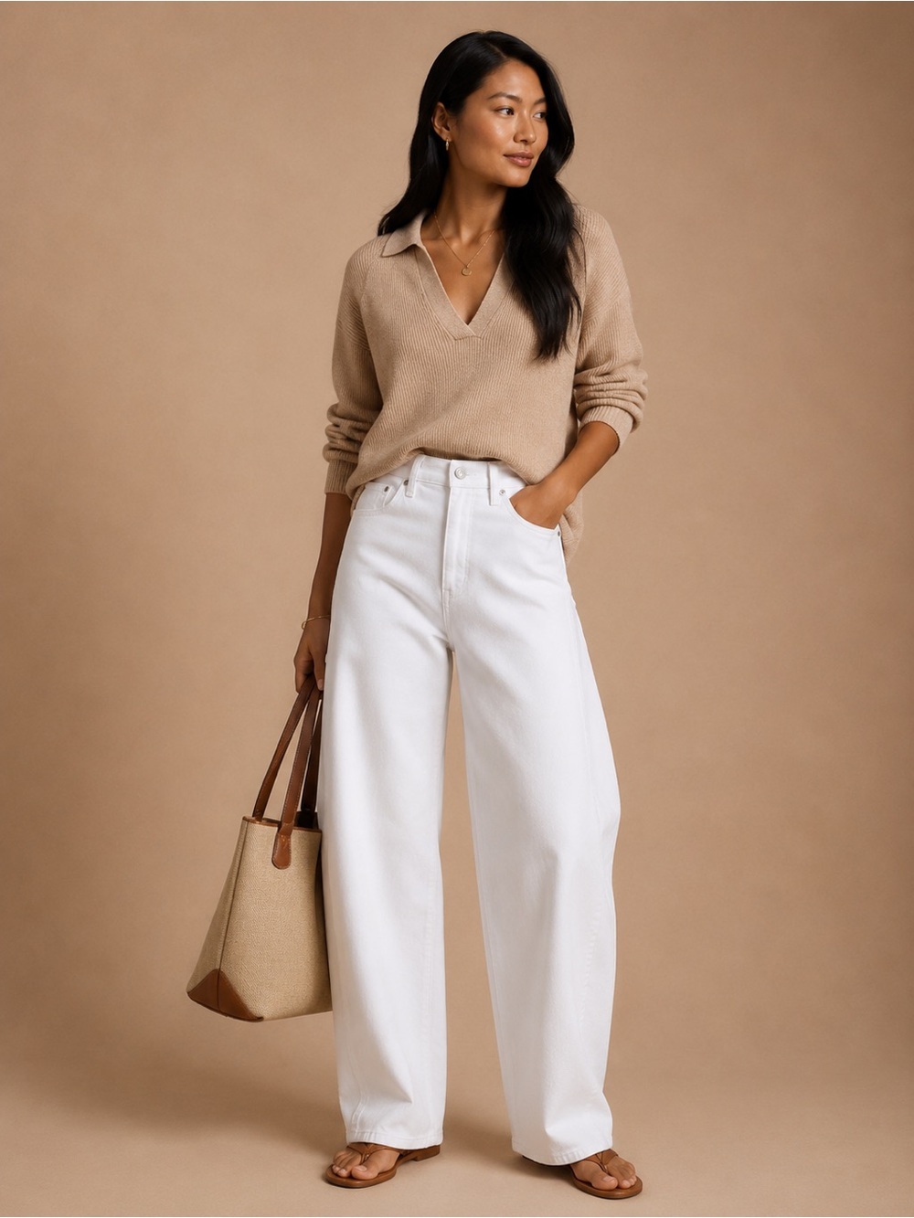 NWT Scoop White High Rise Slouchy Barrel Jeans Size 8